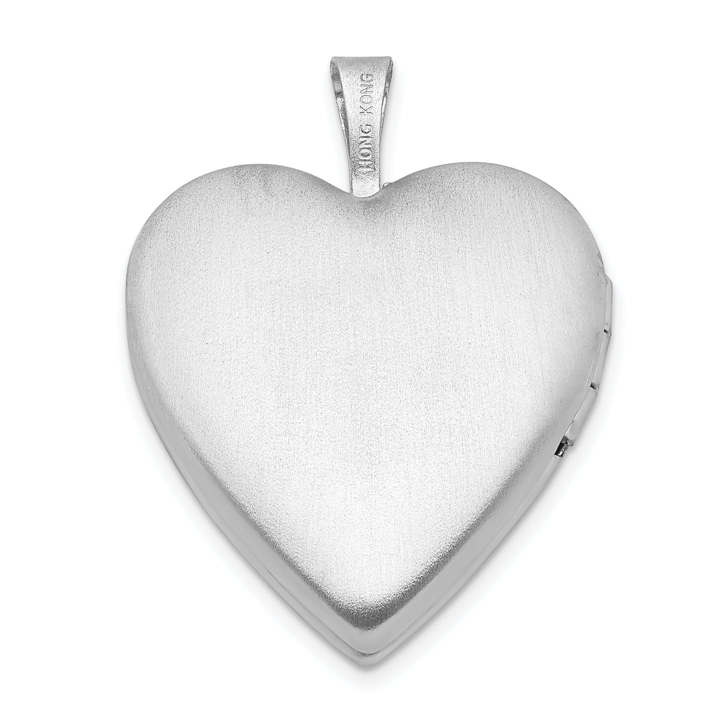 Sterling Silver Rhodium-Plated 20mm D/C & Enameled Love Heart Locket