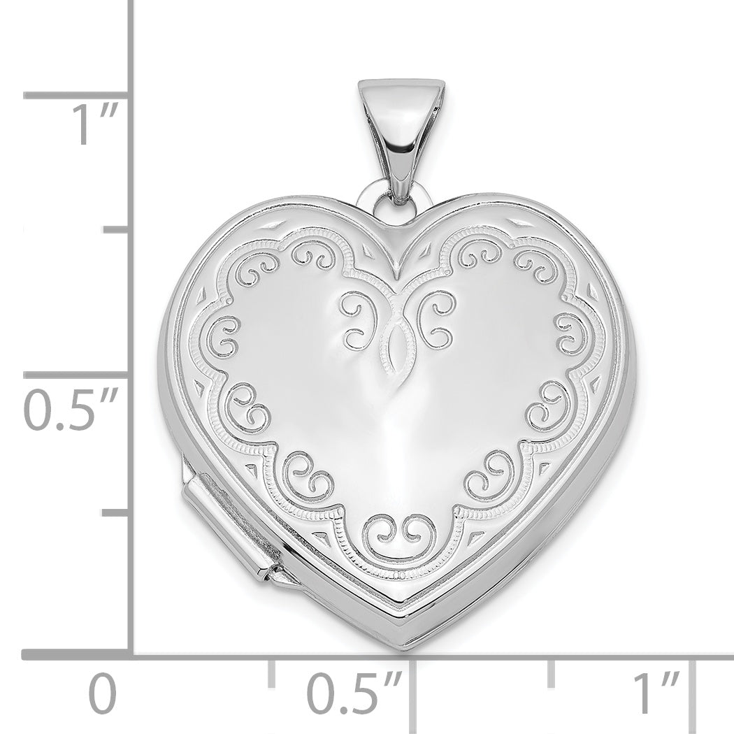 Sterling Silver Rhodium-Plated Heart Locket