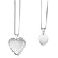 Sterling Silver Rhodium-Plated Polished & Satin Butterfly Heart Locket Pendant Mother/Daughter Necklace Set