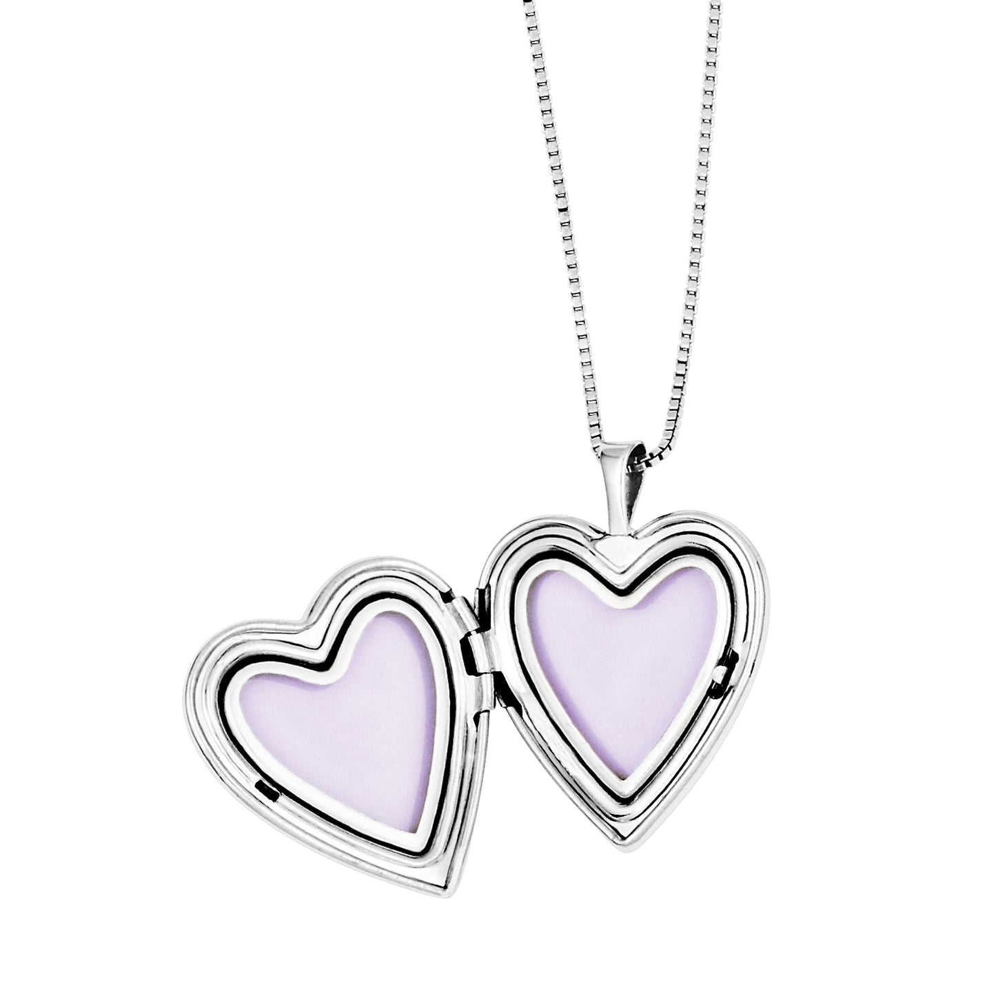 Sterling Silver Rhodium-Plated Polished & Satin Butterfly Heart 18In Locket Necklace 14In Pendant Set