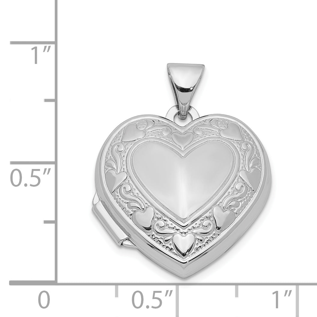 Sterling Silver Rhodium-Plated Heart Locket