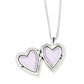 Sterling Silver Rhodium-Plated Polished Diamond Heart 18In Mom Locket Necklace & 14In Pendant Set