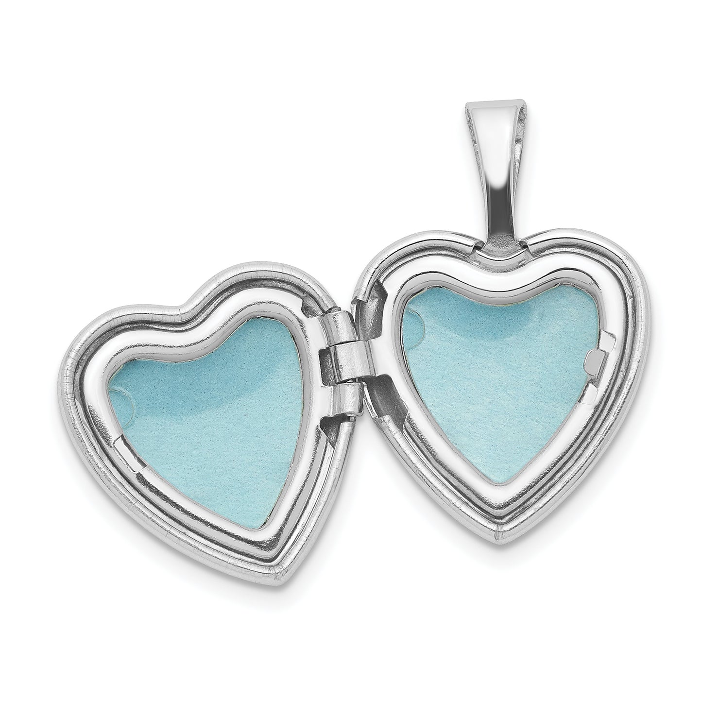 Sterling Silver Rhodium-Plated Floral Heart Wings 12mm Locket