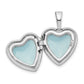 Sterling Silver Rhodium-Plated Flower Border 12mm Heart Locket