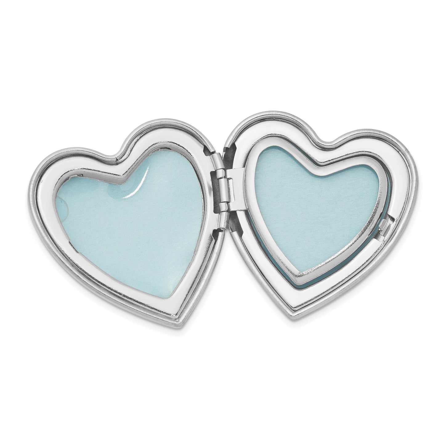 Sterling Silver Rh-Plated Satin/Polish Diamond 4 Photo Family Heart Locket