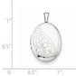 Sterling Silver Rhodium-Plated Swirls 19mm Oval Locket