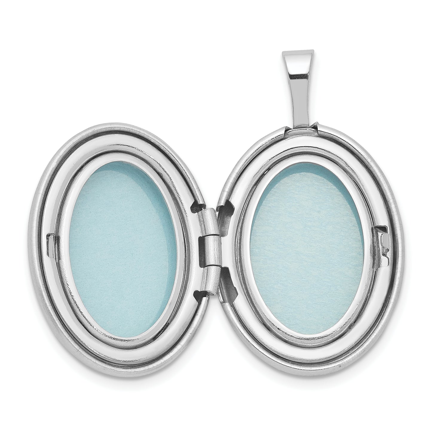 Sterling Silver Rhodium-Plated Enamel Floral 19mm Oval Locket