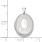 Sterling Silver Rhod-Plated Polished & Satin Leaf Border 19mm Oval Locket