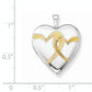 Sterling Silver Rhodium-Plated Gold-Plated Linked Hearts 20mm Heart Locket