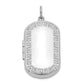 Sterling Silver Rhodium-Plated Greek Key Border Rectangular Locket