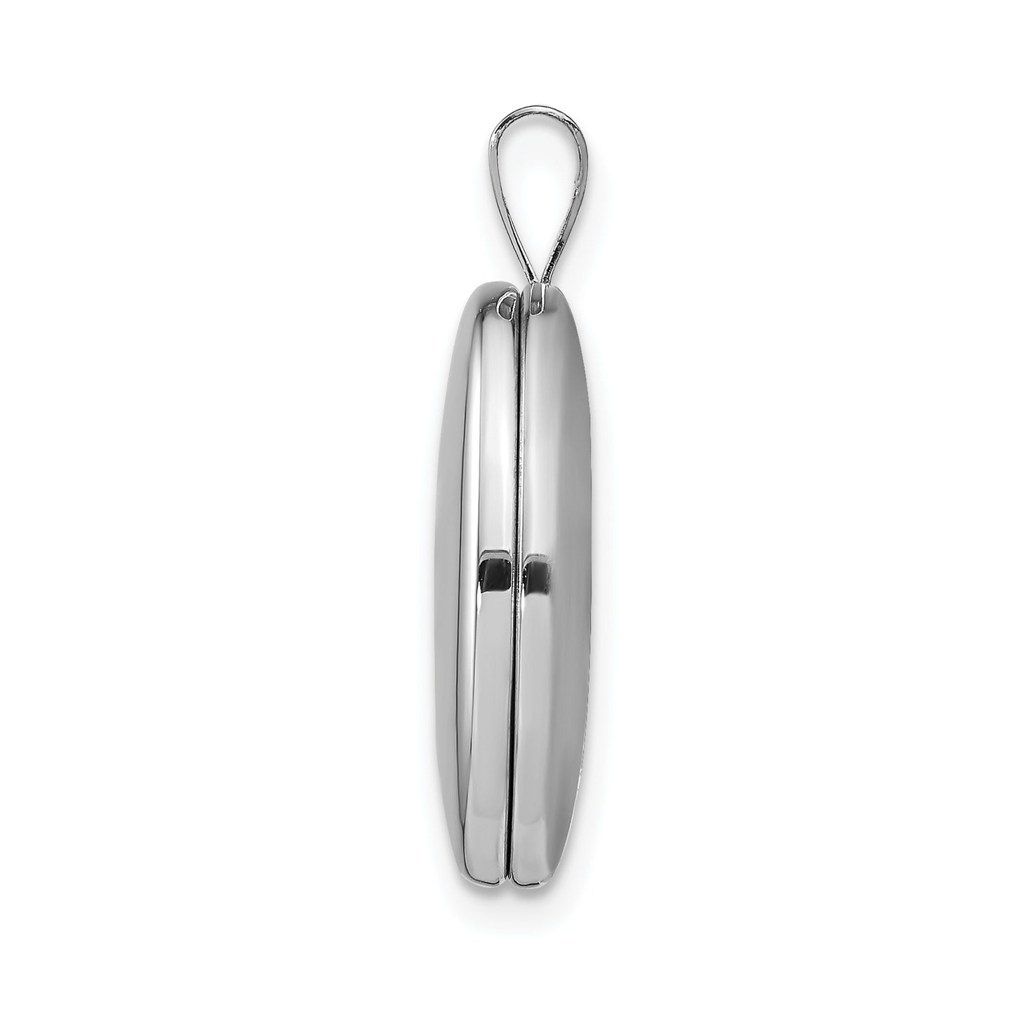 Sterling Silver Rhodium-Plated 20mm Polished Oval Locket