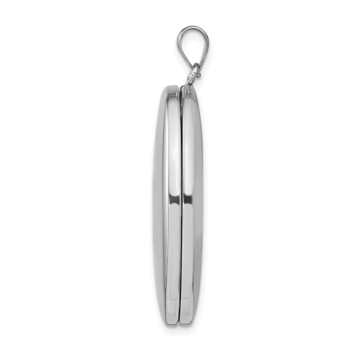 Sterling Silver Rhodium-Plated Polished 34mm Oval Locket