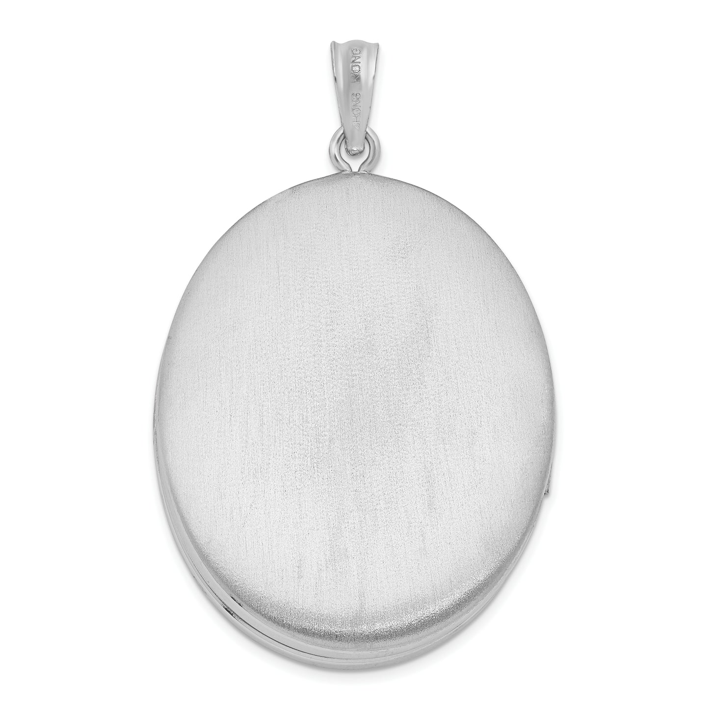 Sterling Silver Rhodium-Plated Polished 34mm Oval Locket