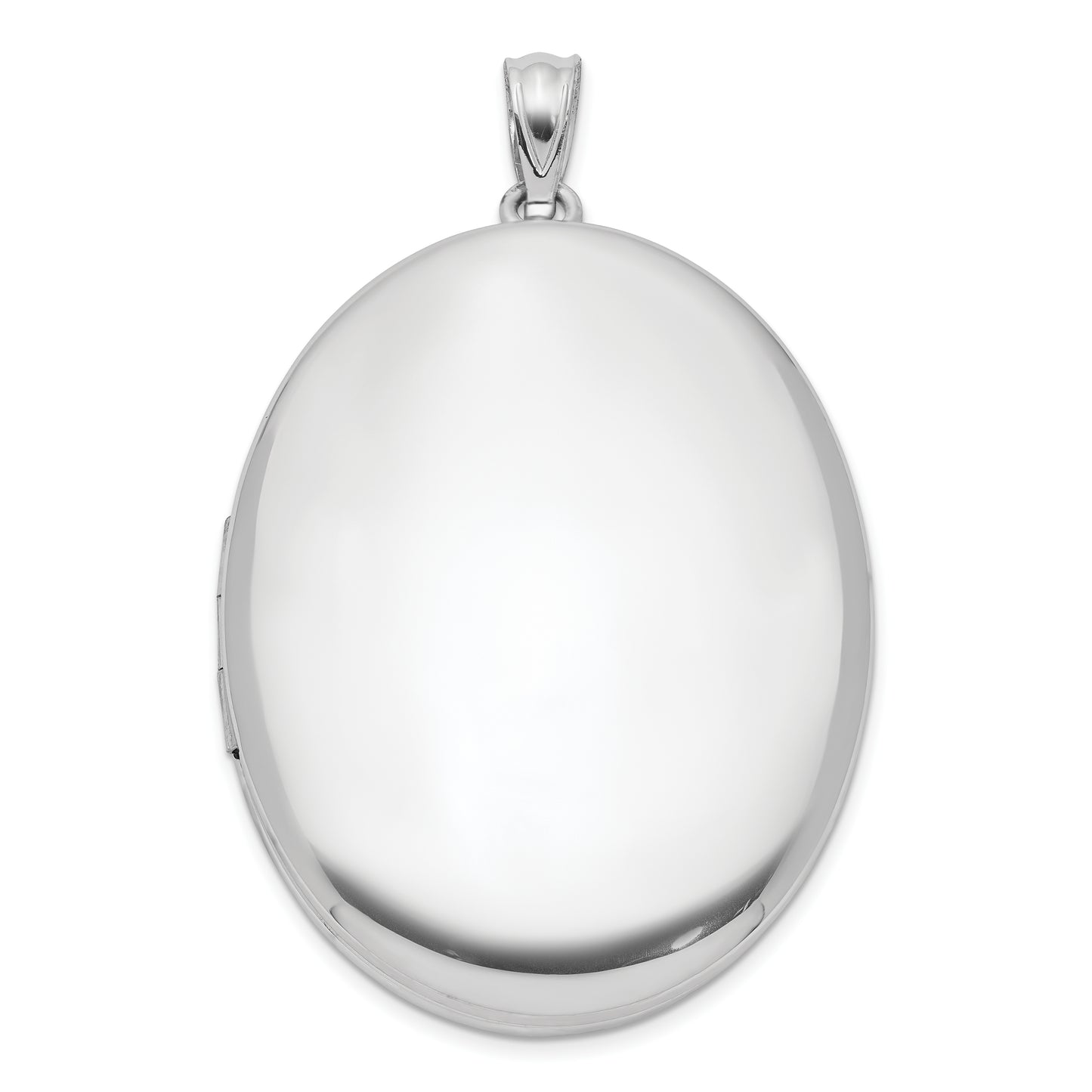 Sterling Silver Rhodium-Plated Polished 34mm Oval Locket