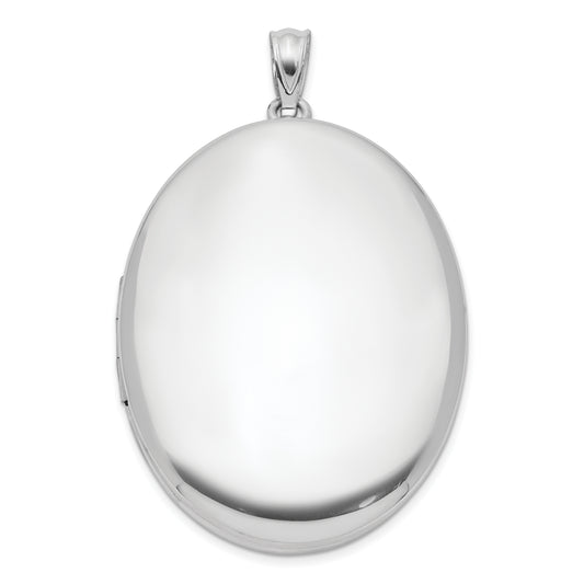 Sterling Silver Rhodium-Plated Polished 34mm Oval Locket