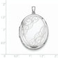 Sterling Silver Rhodium-Plated W/ Side Swirls 34mm Oval Locket