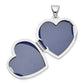 Sterling Silver Rhodium-Plated 18mm Scroll Design Heart Locket