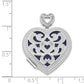 Sterling Silver Rhodium-Plated 24mm W/ Diamond Vintage Heart Locket