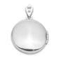 Sterling Silver Rhodium-Plated 20mm Round W/Diamond Vintage Locket