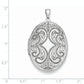 Sterling Silver Rhodium-Plated Oval Scroll Locket