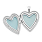 Sterling Silver Rhodium-Plated Enameled Flower Butterfly Heart Locket