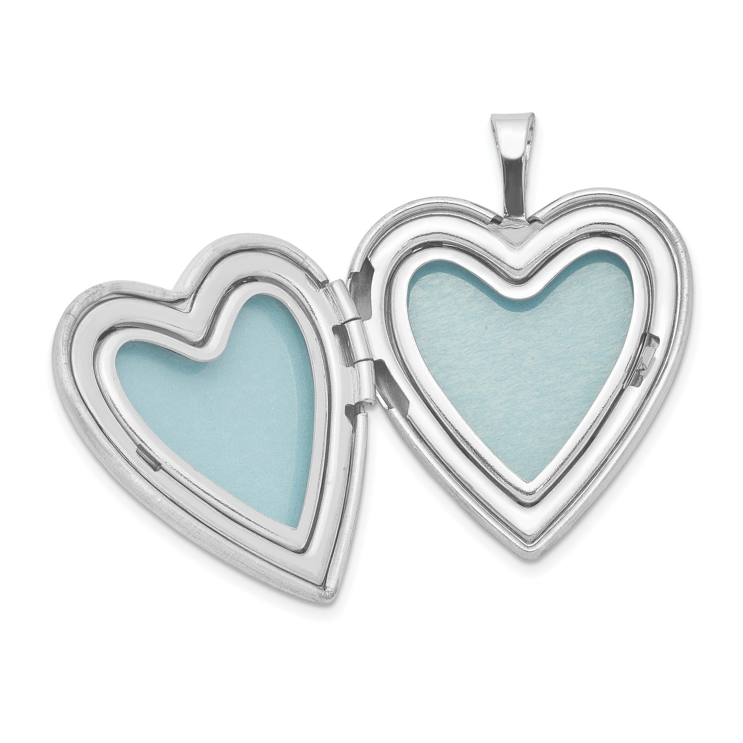 Sterling Silver Rhodium-Plated Enameled Flower Butterfly Heart Locket