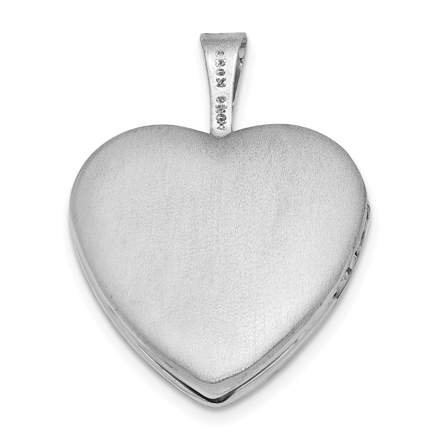 Sterling Silver Polished & Striped Butterflies Heart Locket