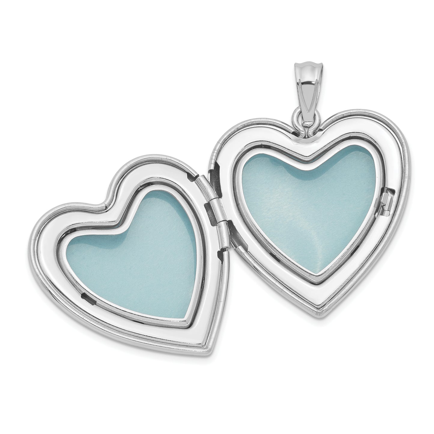 Sterling Silver Rhodium-Plated Dove With Cross Heart Locket