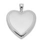 Sterling Silver Rhodium-Plated Polished & Satin Heart Locket