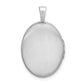 Sterling Silver Rhodium-Plated Scroll Oval Locket