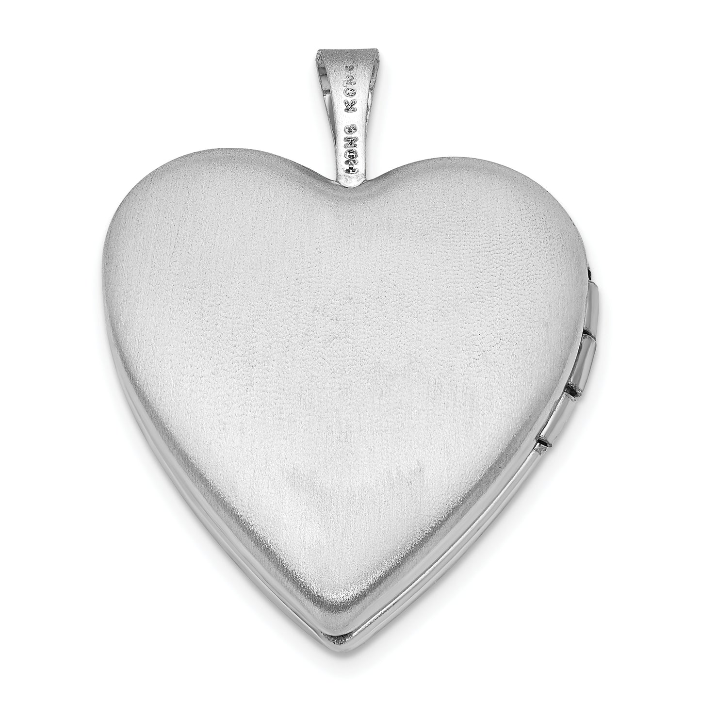 Sterling Silver Polished Crystal Heart Locket