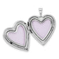 Sterling Silver Polished Crystal Heart Locket