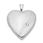 Sterling Silver Rhodium-Plated Crystal Heart Locket