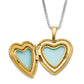 Sterling Silver Gold-Plated Textured Butterfly Heart 16mm 18In Locket & 14In Pendant Necklace Set