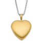 Sterling Silver Gold-Plated Textured Butterfly Heart 16mm 18In Locket & 14In Pendant Necklace Set