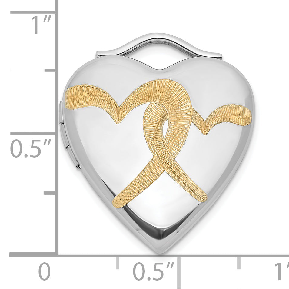 Sterling Silver & Gold-Plated 20mm Double Heart Locket