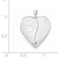 Sterling Silver Rhodium-Plated Satin & Polished Paw Prints Heart Locket