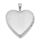 Sterling Silver Satin & Polished Mi Bautizo Heart Locket