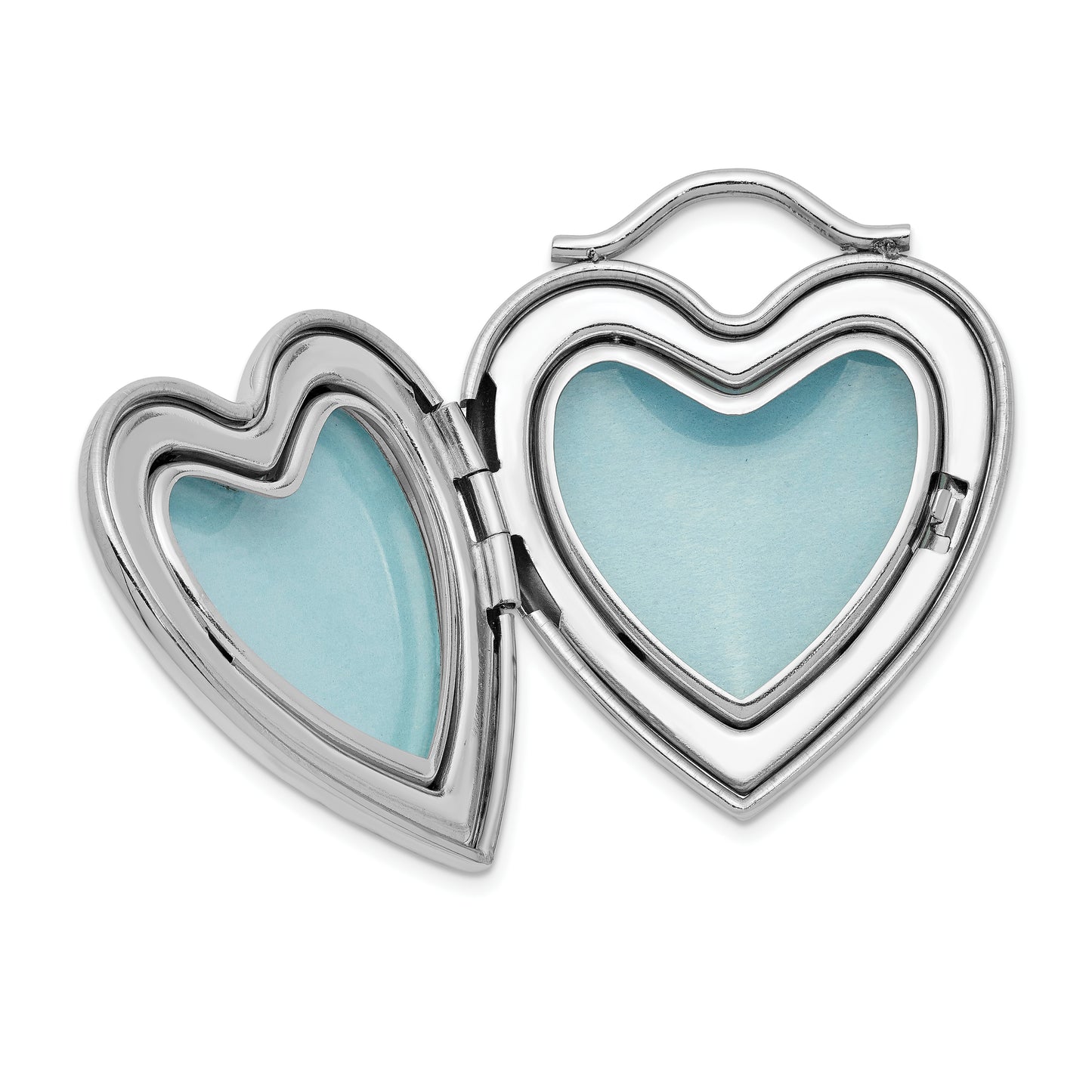 Sterling Silver Rhodium-Plated Always On My Mind Forever In Heart Locket