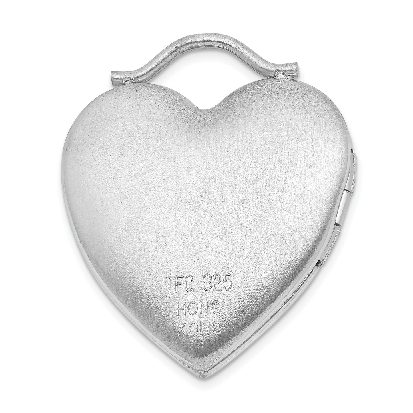 Sterling Silver Rhodium-Plated 24mm Australian Crystal Love Heart Locket