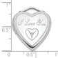 Sterling Silver Polished Diamond I Love You Heart Locket