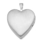 Sterling Silver Rhod-Plated Diamond Satin/Polished In Memory Heart Locket