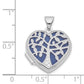 Sterling Silver Rhodium-Plated 18mm Filigree Tree Heart Locket