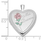 Sterling Silver Polished & Satin 20mm Enameled Rose Mis Quince Heart Locket