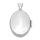 Sterling Silver Rhodium-Plated Oval Tree Locket