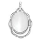 Sterling Silver Rhodium-Plated 21X16mm Floral Oval Locket