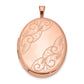 Sterling Silver Rose Gold-Plated 26mm Swirled Oval Locket