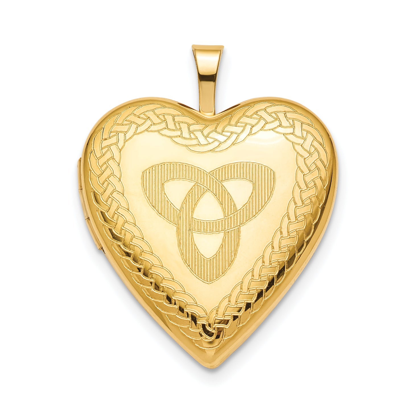 Ss/Gold Plated Sterling Silver Gold-Plated 20mm Trinity Heart Locket