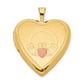 Ss/Gold Plated Sterling Silver Gold-Plated 20mm Claddagh Enameled Heart Locket