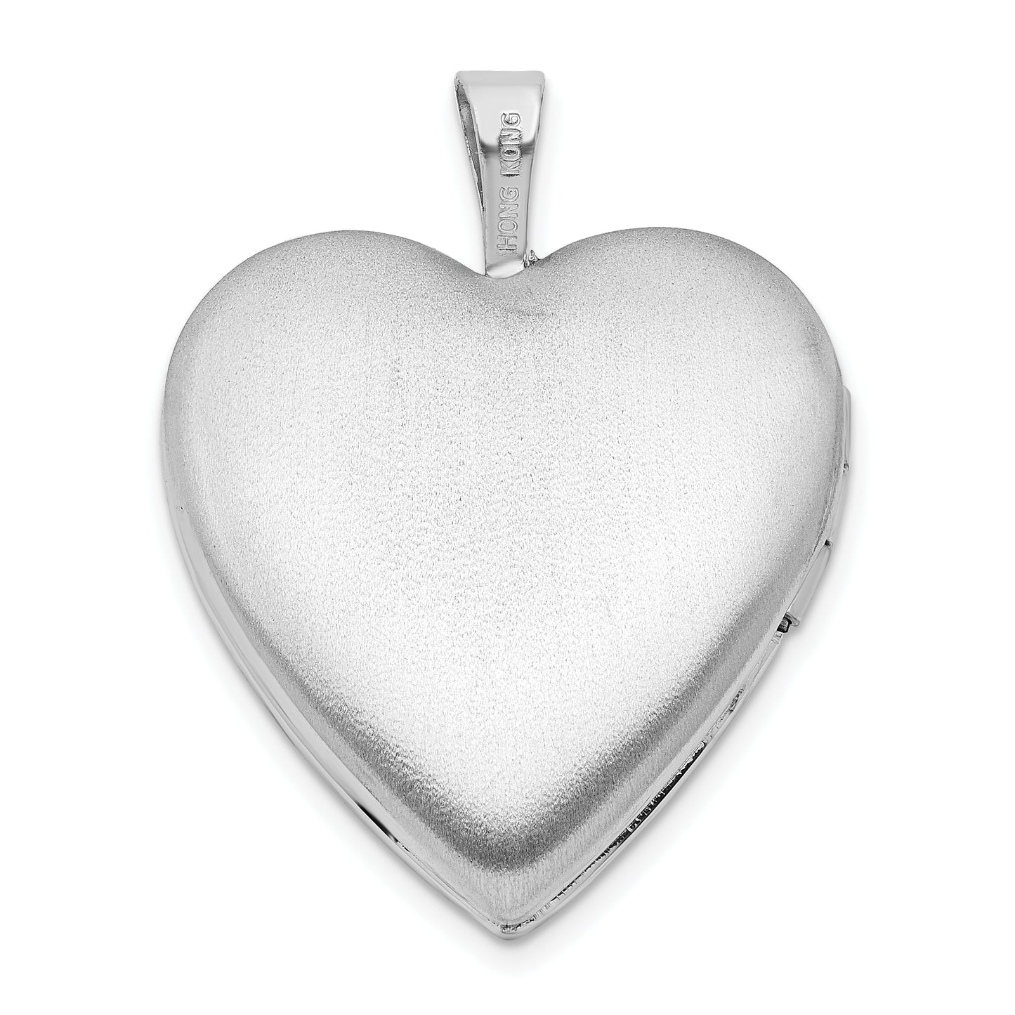 Sterling Silver Rhod-Pltd 20mm Forever In My Heart Locket